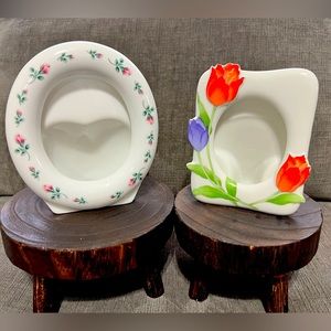 Vintage Floral Porcelain Picture Frames